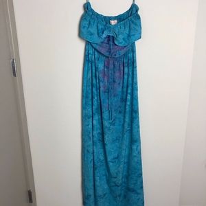 Band of Gypsies Maxi Blue Tie Dye Dress